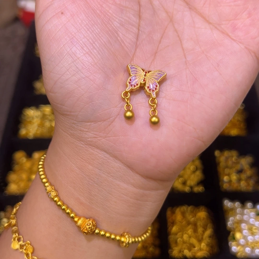 合金紫色双提溜蝴蝶