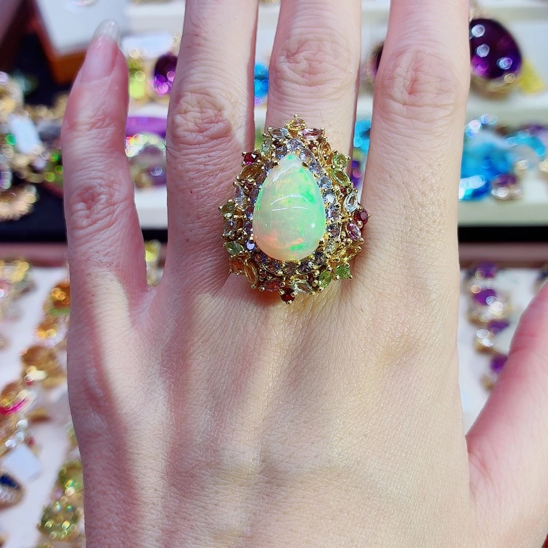 欧泊银S925镶嵌戒指