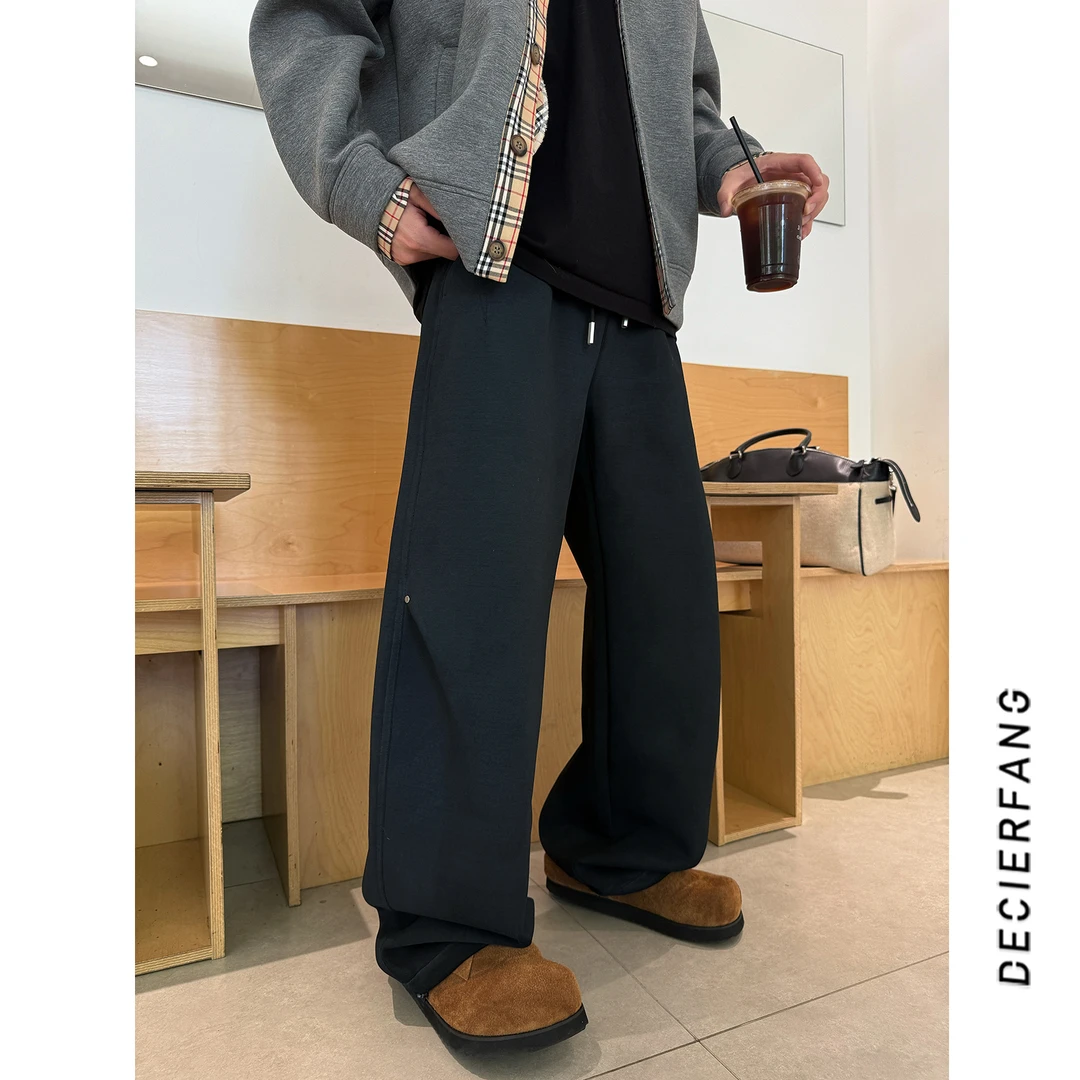 2025秋季立体剪裁潮牌弯刀卫裤慵懒松弛重工水洗做旧休闲百搭长裤