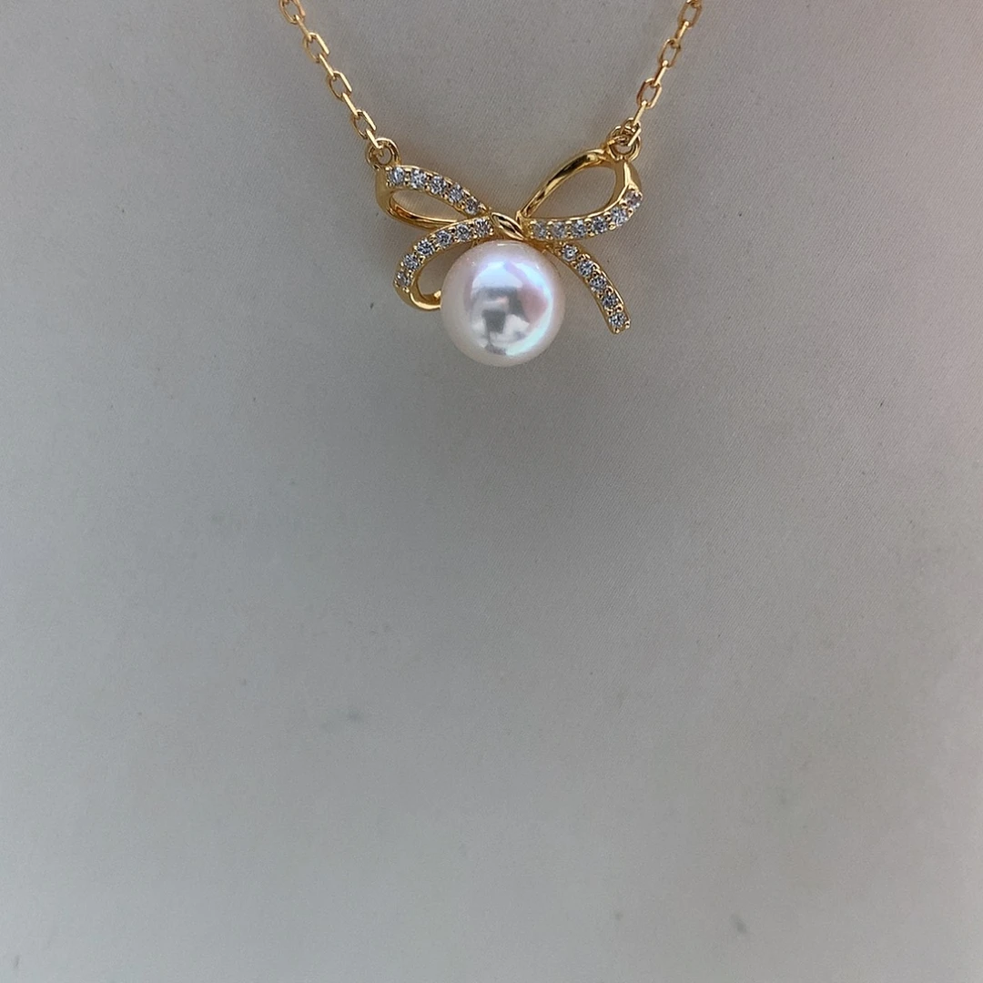 海水珍珠吊坠(赠链)银S925镶嵌6.5-7mm ak