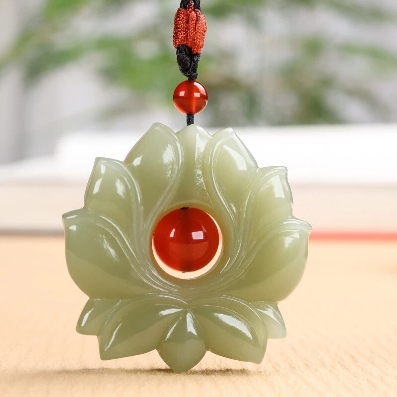 和田玉莲花吊坠青玉花开富贵挂件玉项链毛衣链多样性发货拍一发一