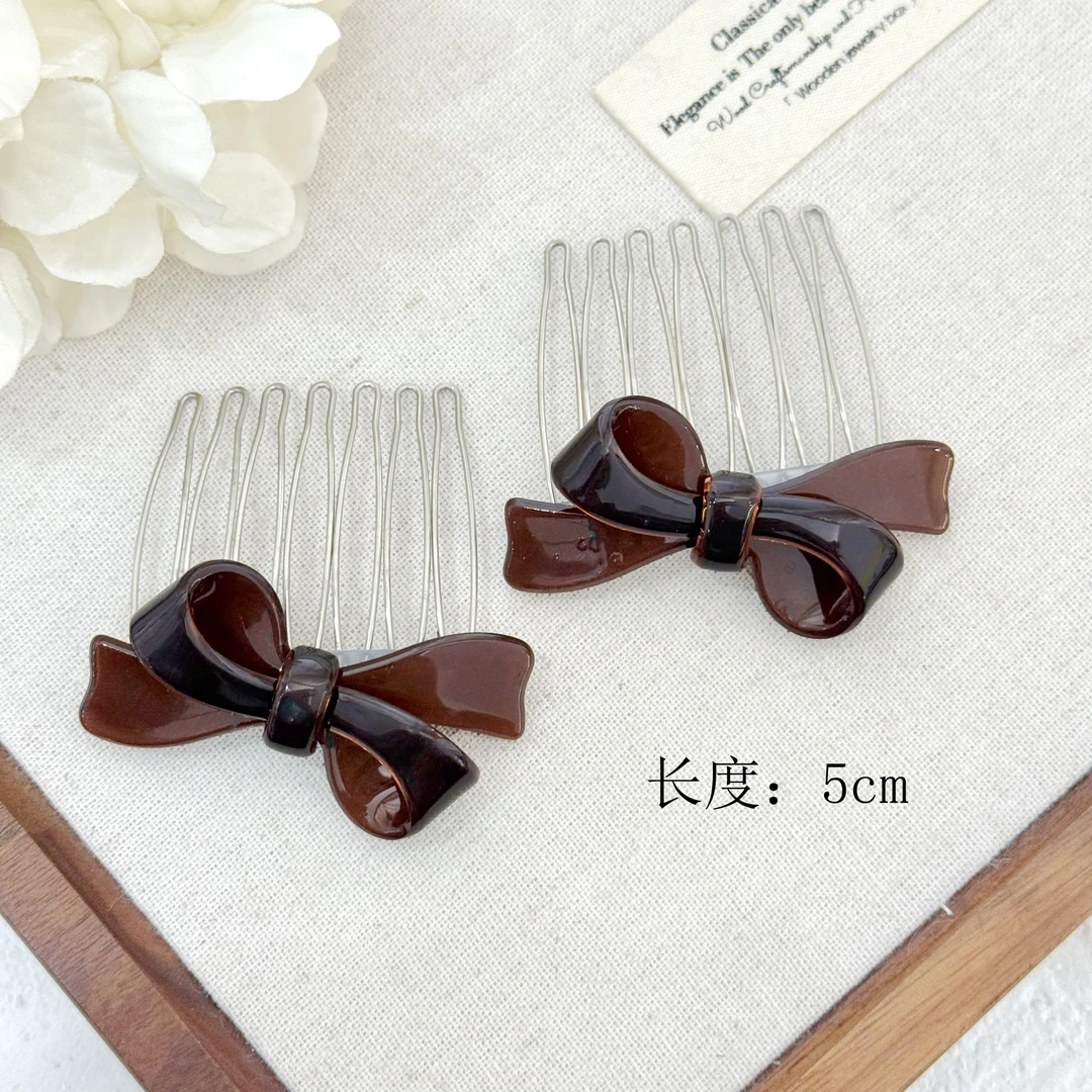 BAOSHATI/宝莎缇F-505高级感醋酸蝴蝶结百搭插梳