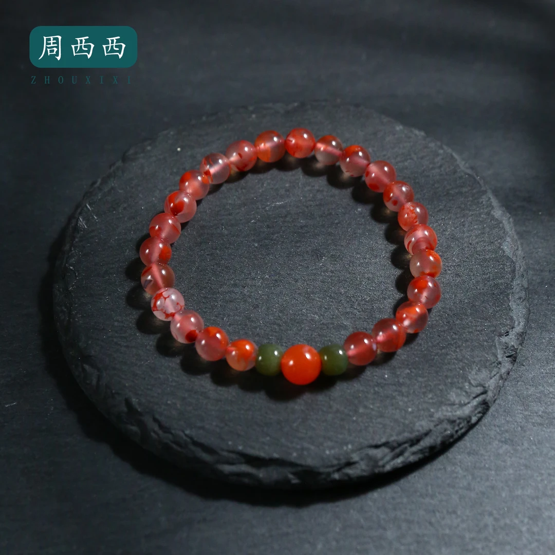 周西西精美珠宝南红玛瑙手串6.5mm气质时尚百搭多样性发货17057