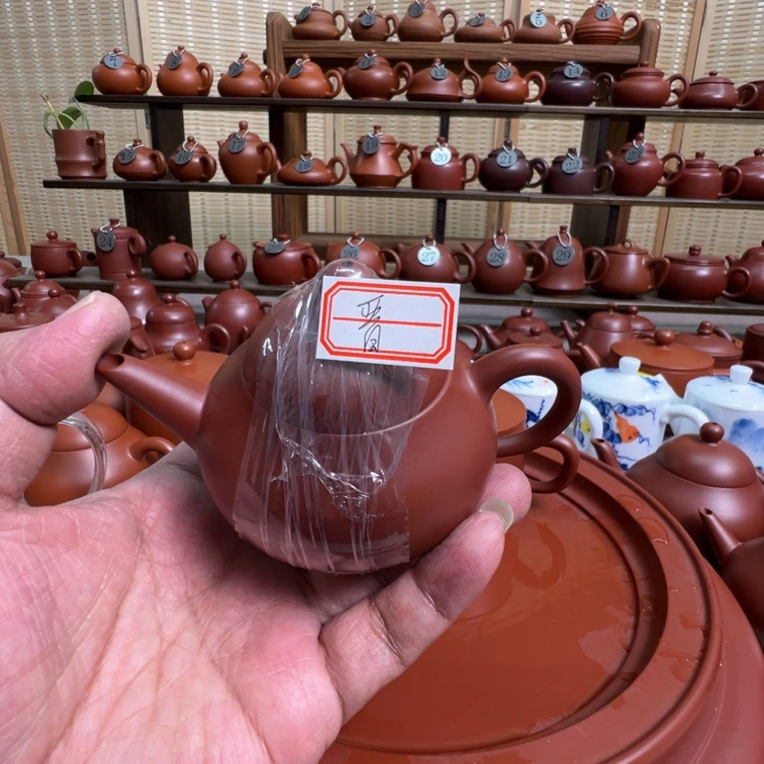 Σ***晋茶壶紫砂潮州手拉朱泥壶，微瑕不退换