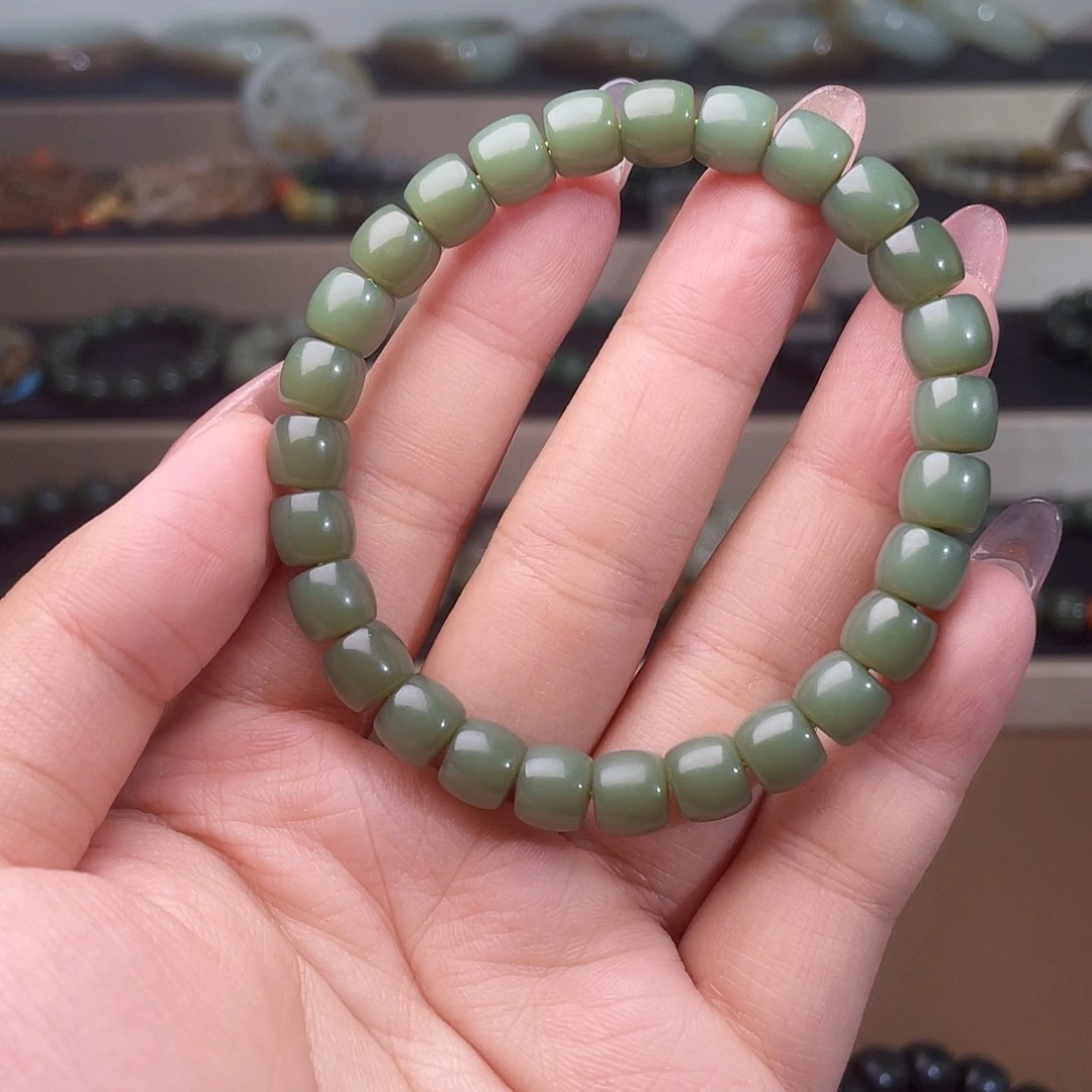 手链未镶嵌和田玉沙枣青 8