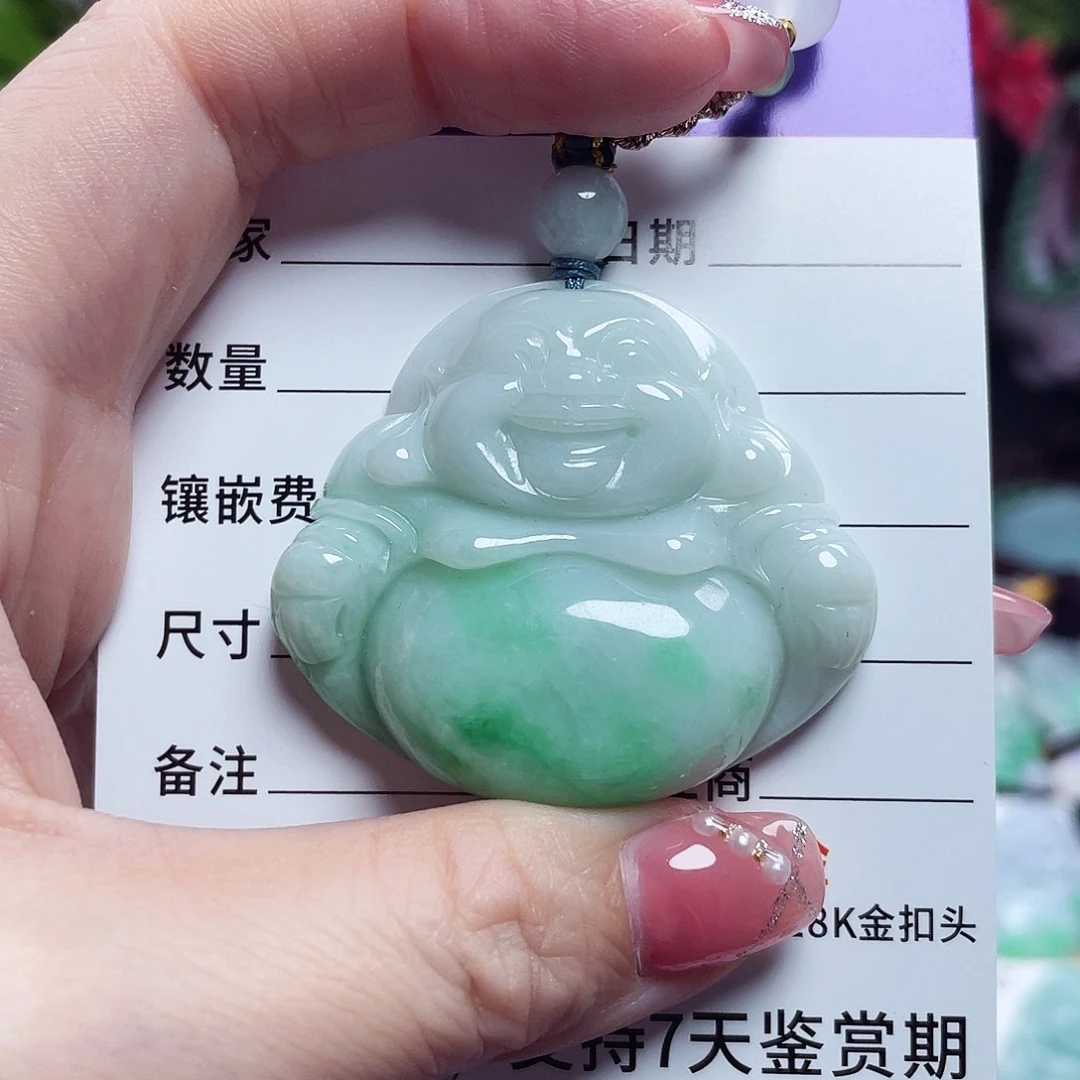 翡翠未镶嵌颈饰佛公12