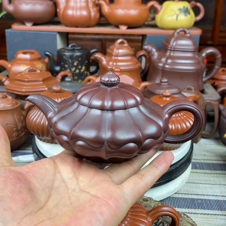 茶壶紫砂合菱260cc原矿老紫泥还原烧特价