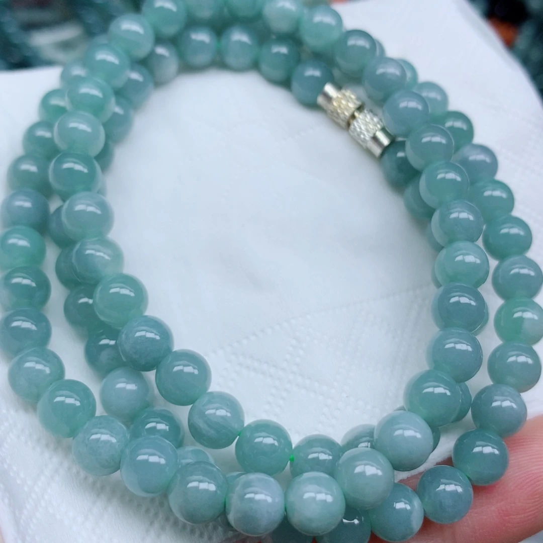 翡翠未镶嵌项链珠批发