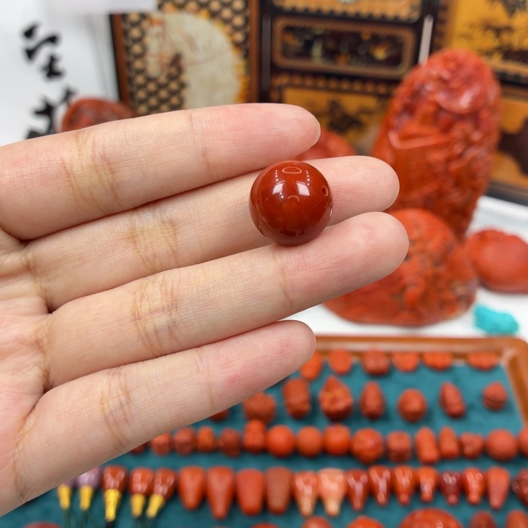 南红玛瑙未镶嵌配饰南红单珠14.5mm