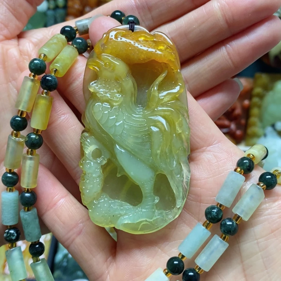 岫玉吊坠(赠链)未镶嵌蓝*