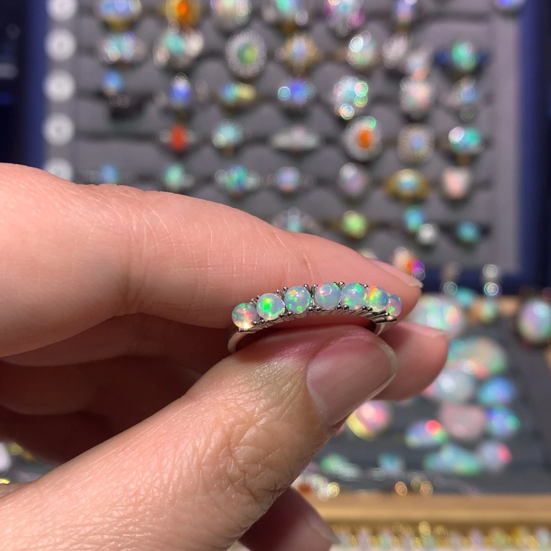 银S925镶嵌欧泊戒指款式