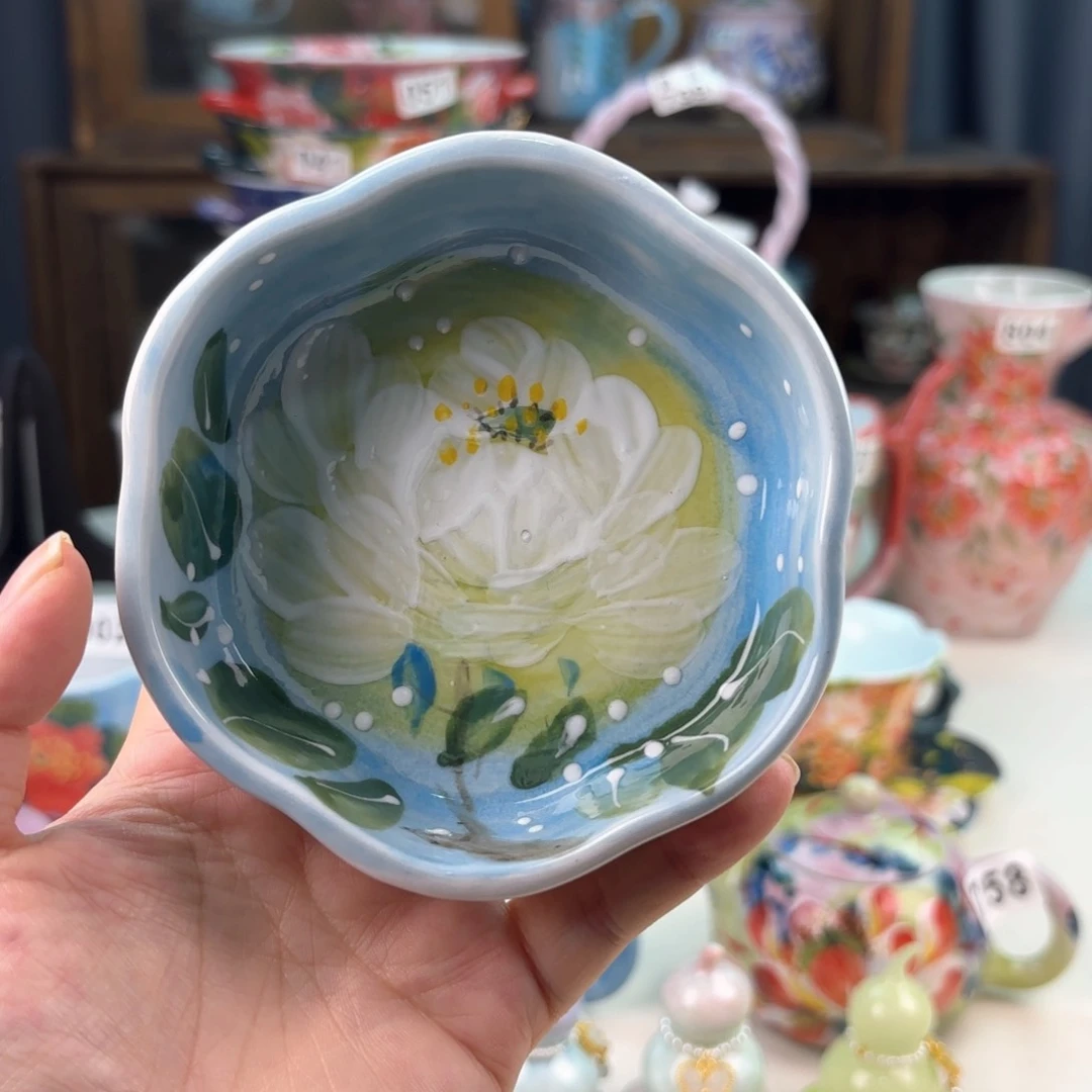 景德镇手绘高温釉下彩陶瓷茶具