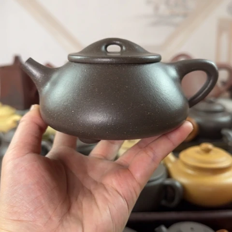 紫砂茶壶梨皮天青300cc