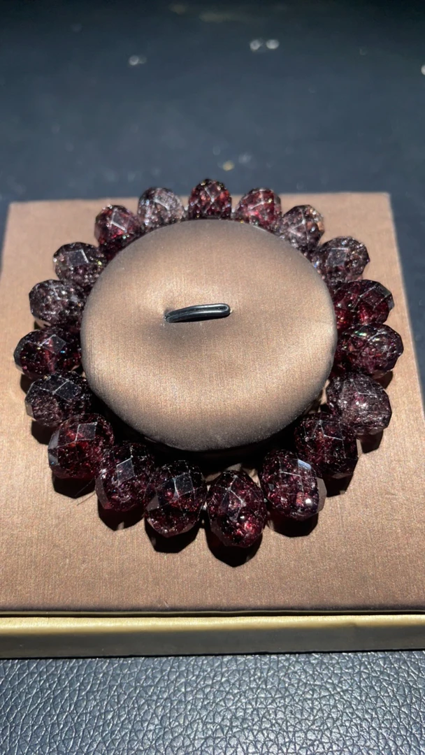 88  卡14切面紫超算盘珠手链