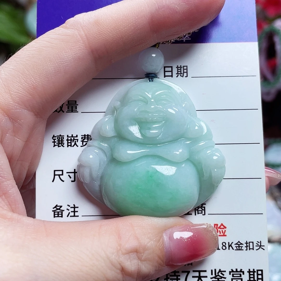 翡翠未镶嵌颈饰佛公10