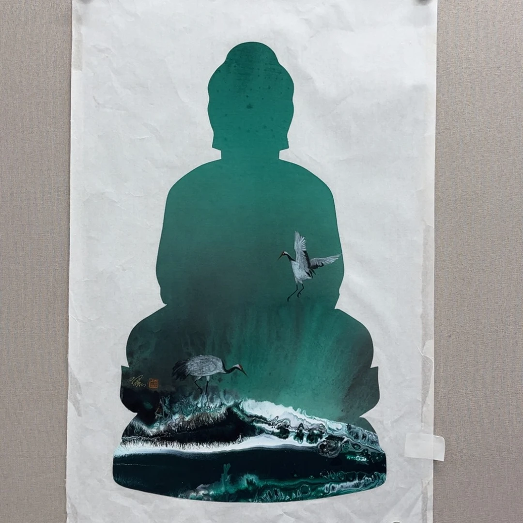 国画艺术家真人手绘