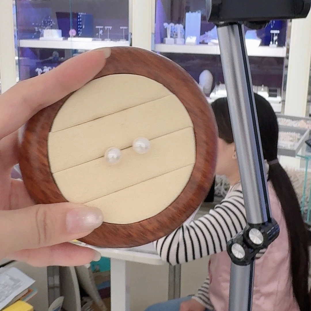 淡水珍珠耳饰银S925镶嵌