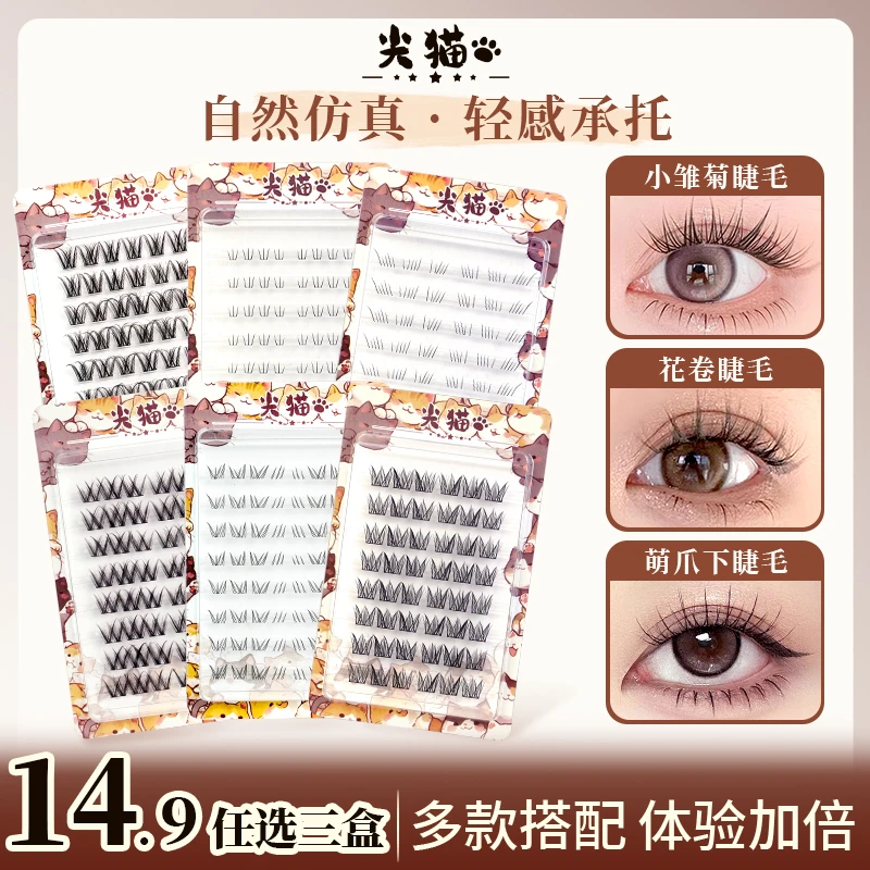 【任选三盒】大花卷小雏菊鱼尾仙子假睫毛单簇大容量自然轻盈氛围感