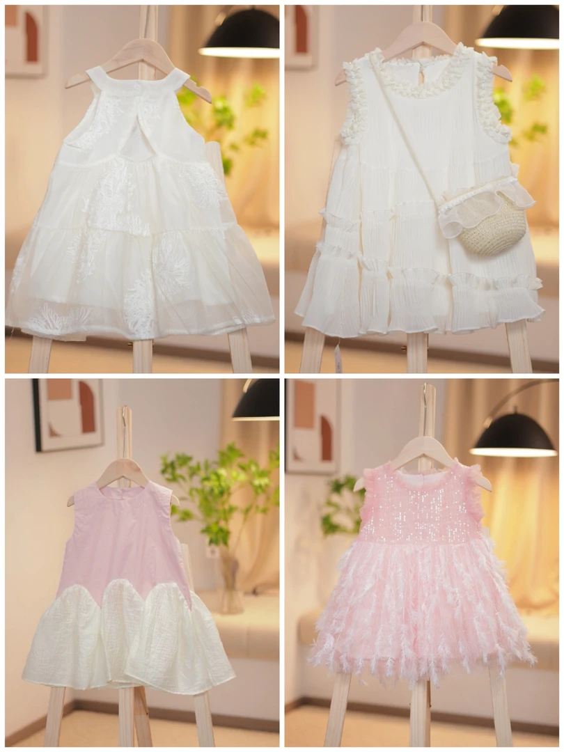 301-399儿童节女童洋气时尚宝宝夏季中大童韩版时髦连衣裙套装