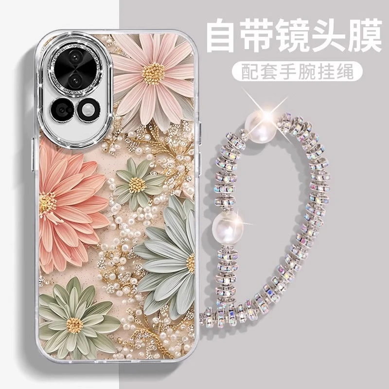 金蕊花朵适用华为nova14手机壳14pro羽纱13全包镜头膜12轻奢11ins