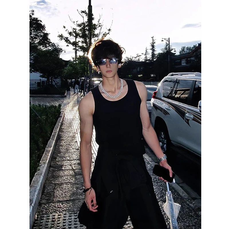 cleanfit黑色运动健身背心男夏季修身显肌肉无袖t恤美式坎肩汗衫