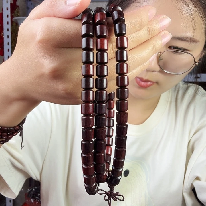 非洲紫檀（红花梨）科檀0.8桶珠