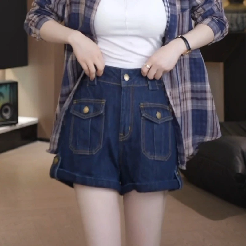 2025新酷飒感立体明线口袋丹宁牛仔短裤LK2502480