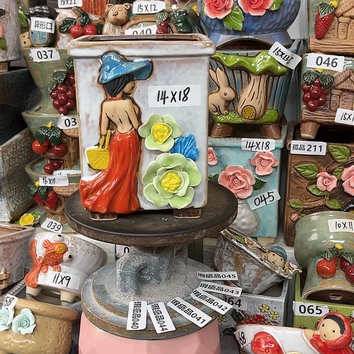 紫砂花盆粗陶材质多肉花盆