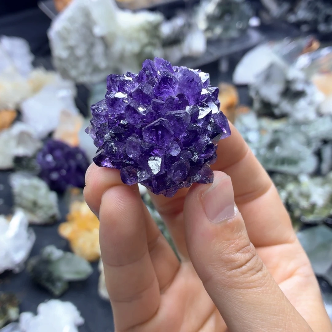 石材帝王紫晶花球