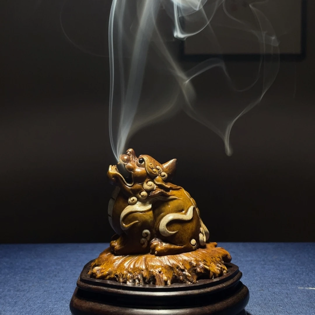 木和*鹿角工艺品香炉