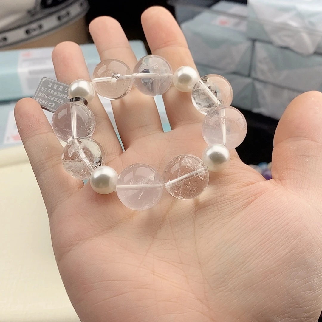 水晶银S925镀金镶嵌手链