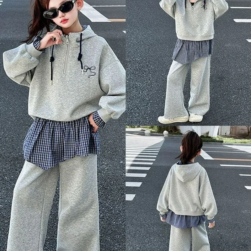 女童早秋套装秋装2025新款洋气儿童运动衣服女大童秋季两件套外穿