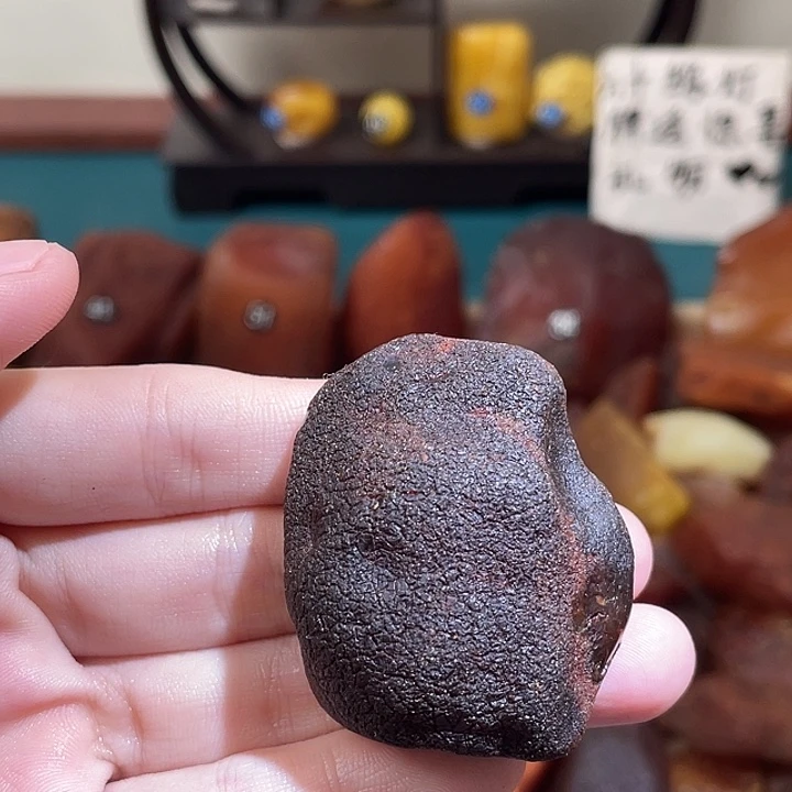 琥珀未镶嵌珠宝奇石吊坠手把