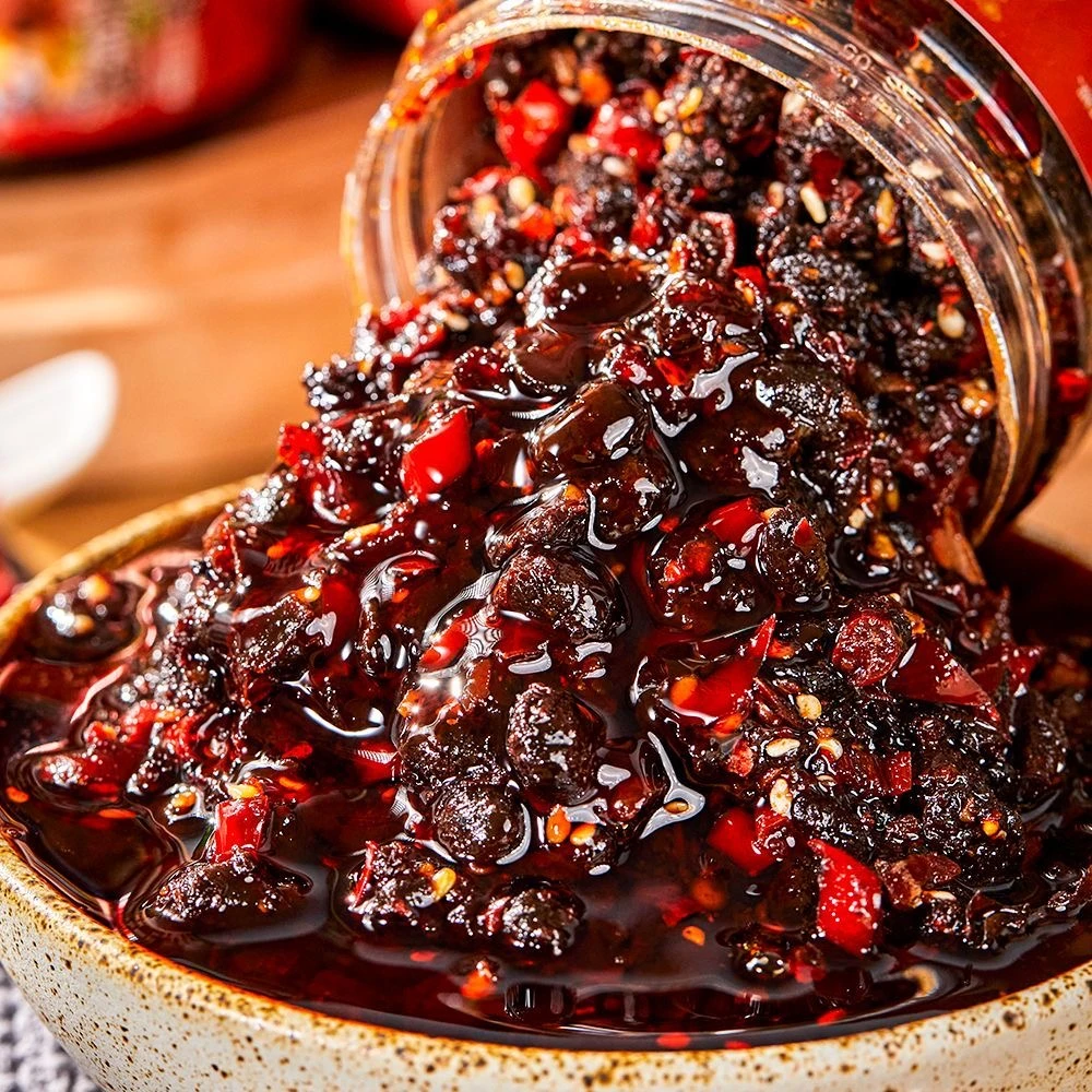 湖南野山椒豆豉酱香辣特色下饭菜调料蘸料拌饭拌面即食罐装280克