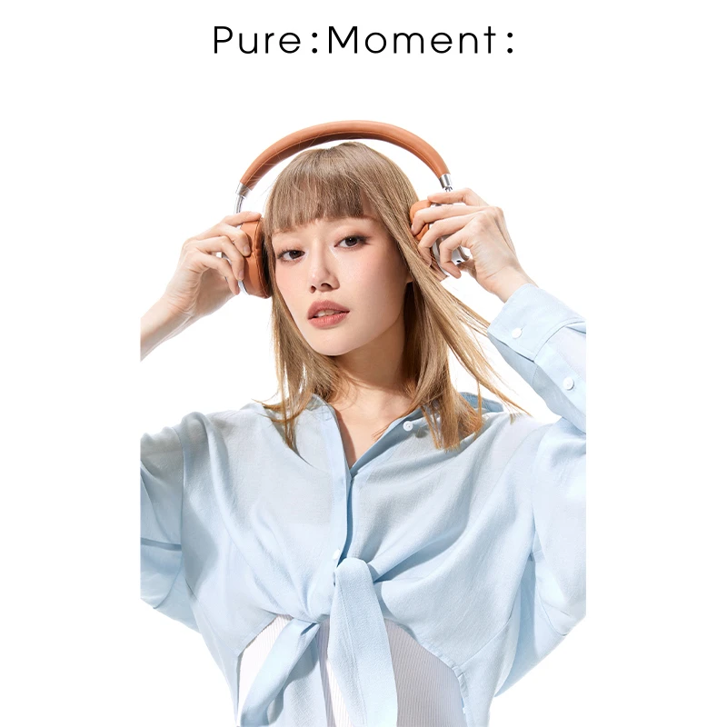 小麦檬Pure:Moment:休闲浅蓝轻量衬衫商场同款春夏装4994120801