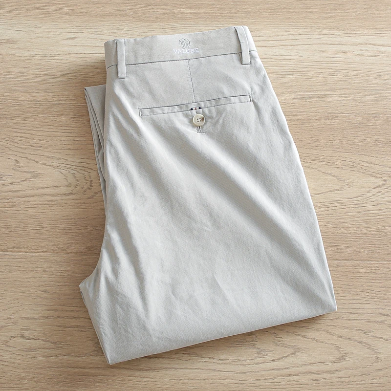 莫代尔棉吸汗透气H系撤柜男裤卡其色休闲裤男夏季薄款长裤