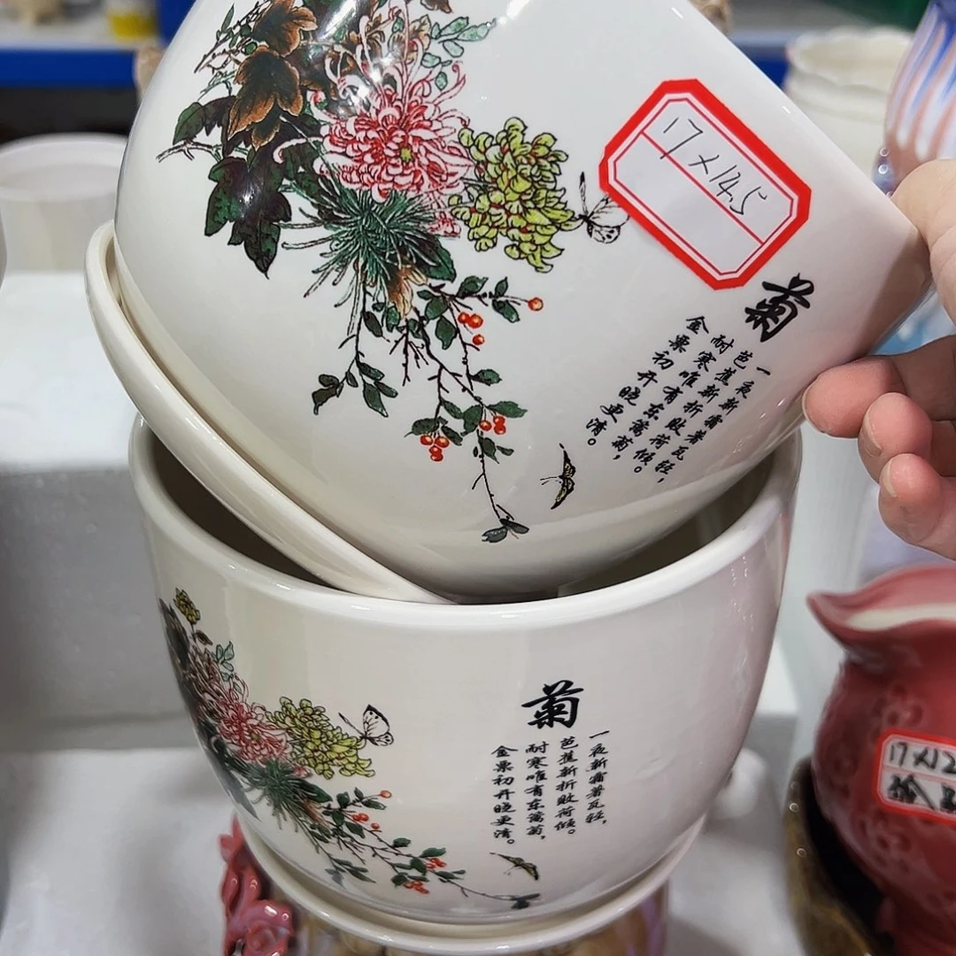 外贸尾单陶瓷花盆凑单10米包邮
