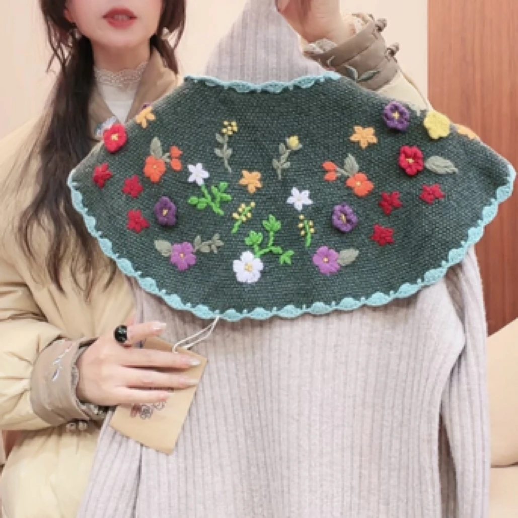 『蝶家』手工钩花披肩12368