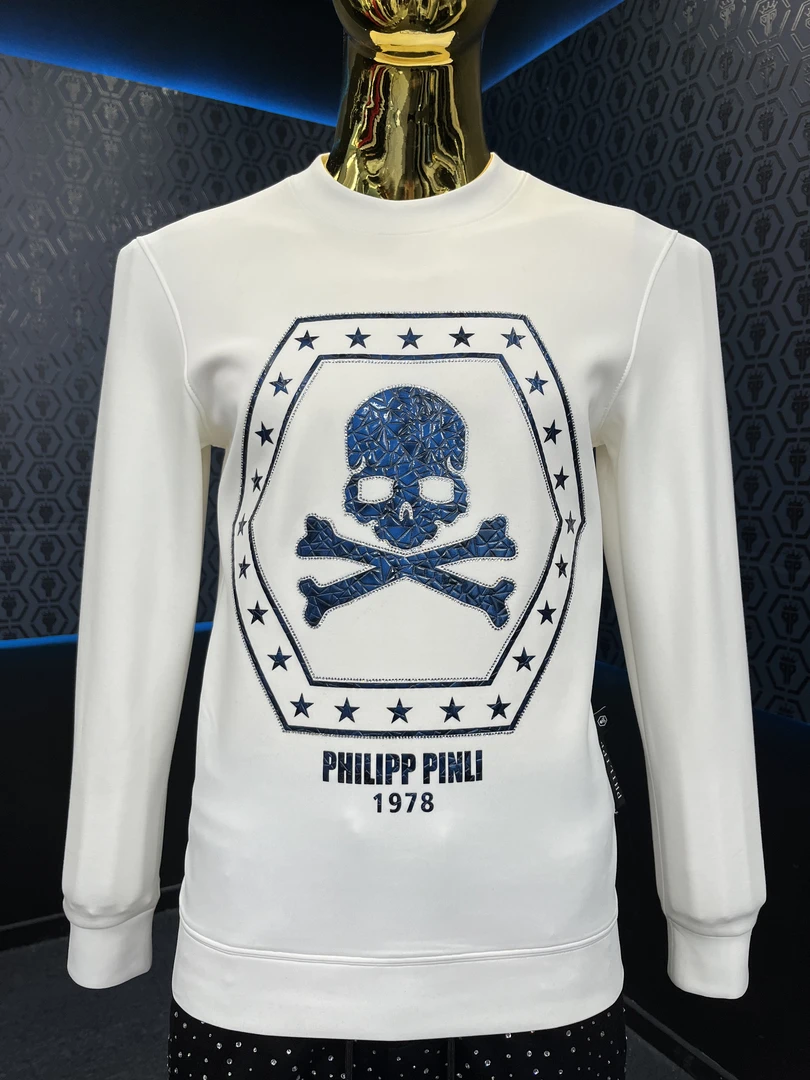 PHILIPP PINLI PP正品秋冬潮流男上衣休闲黑白红男打底衫长袖男士