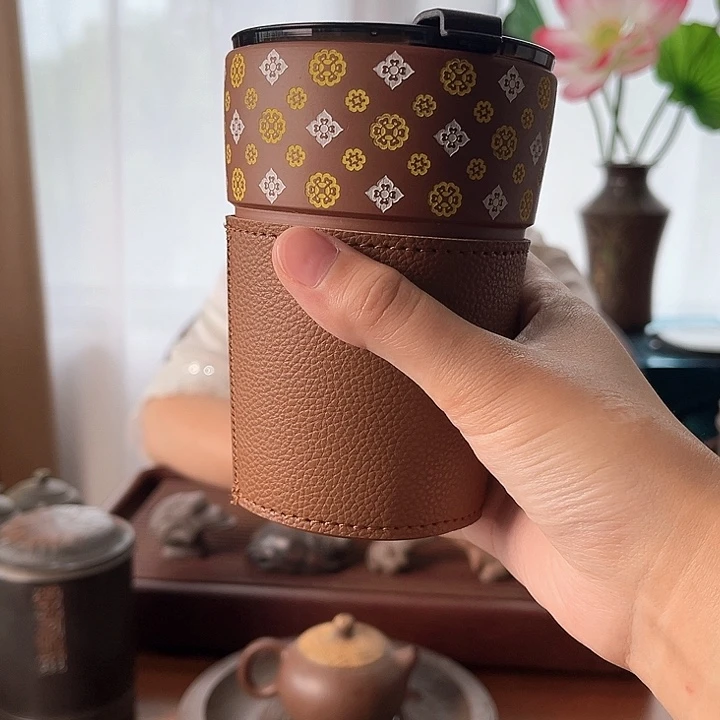 壮锦老花款车载杯500ml