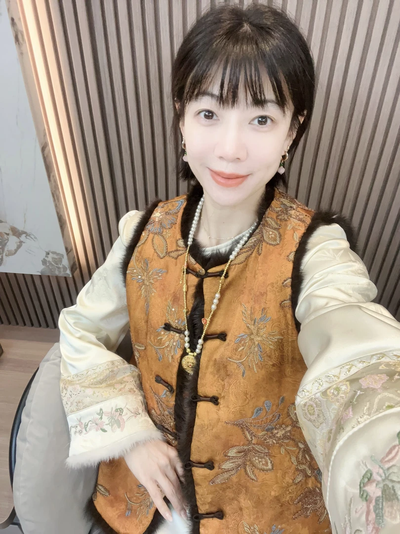 【扶摇】新中式国风水貂毛重工多工艺满面刺绣时尚气质冬季棉马甲