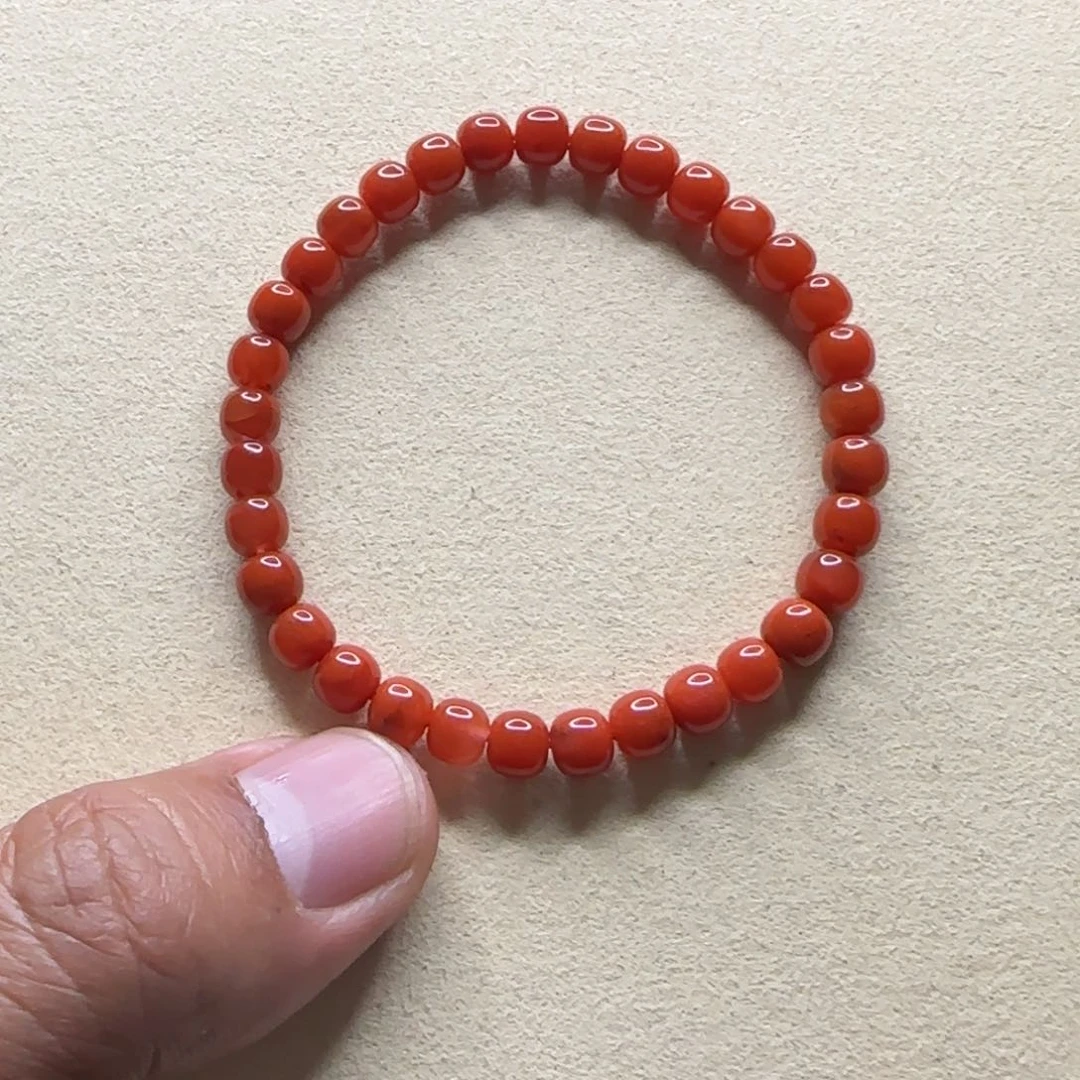 南红玛瑙手链未镶嵌冷水河5.8mm老型
