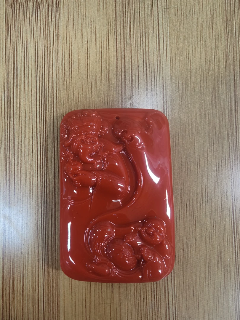 定制 木牌红雕刻财弥牌-4778