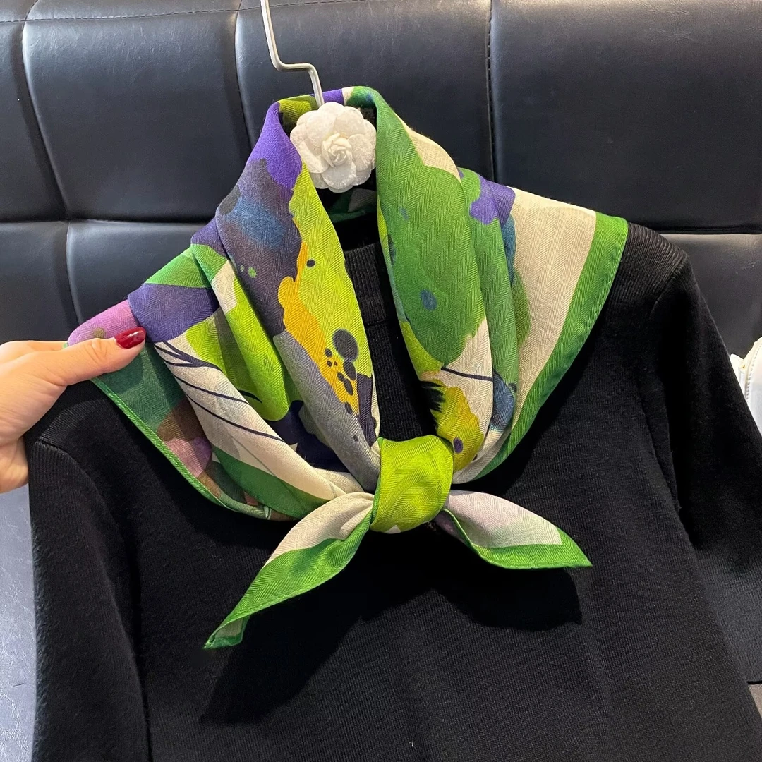 【方巾1】丝巾2025春秋新款气质百搭丝绒手感时尚复古柔软高端围巾