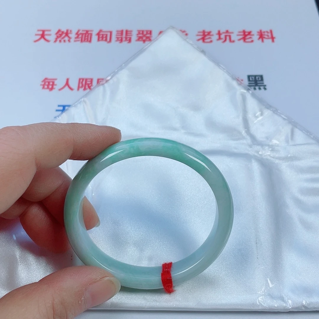 翡翠未镶嵌手镯天然翡翠贵妃手镯53.7