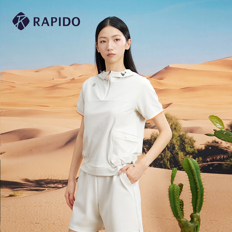RAPIDO雳霹道春夏女士O系列户外休闲短袖连帽运动T恤CP4676O35