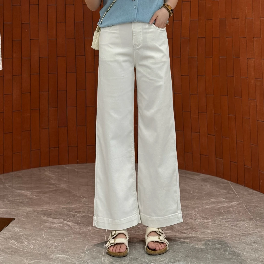 宿慕SUMU 莱赛尔阔腿牛仔裤2025新款6-19舒适百搭直筒九分裤32829