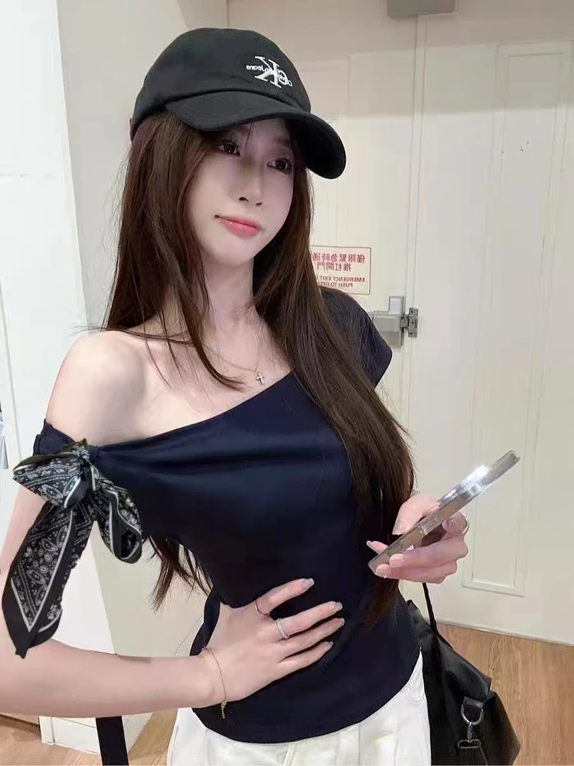 【01-200】显瘦ins印花宽松女新款百搭夏季修身时尚小众女短袖T恤