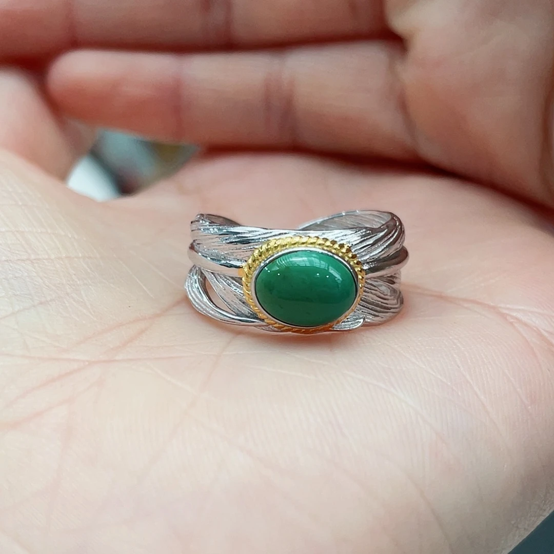 绿松石戒指银S925镶嵌