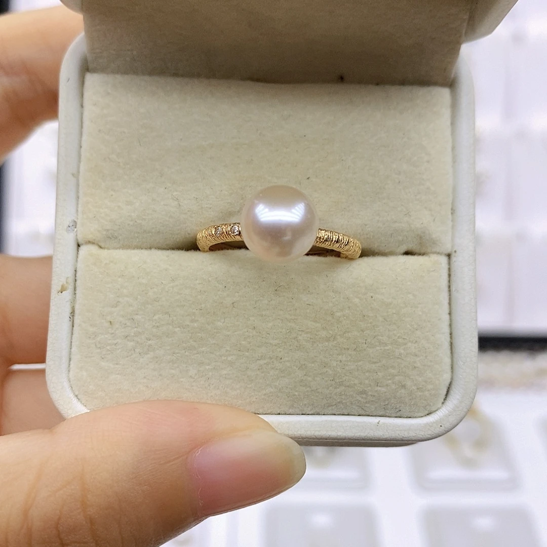 淡水珍珠银S925镶嵌戒指